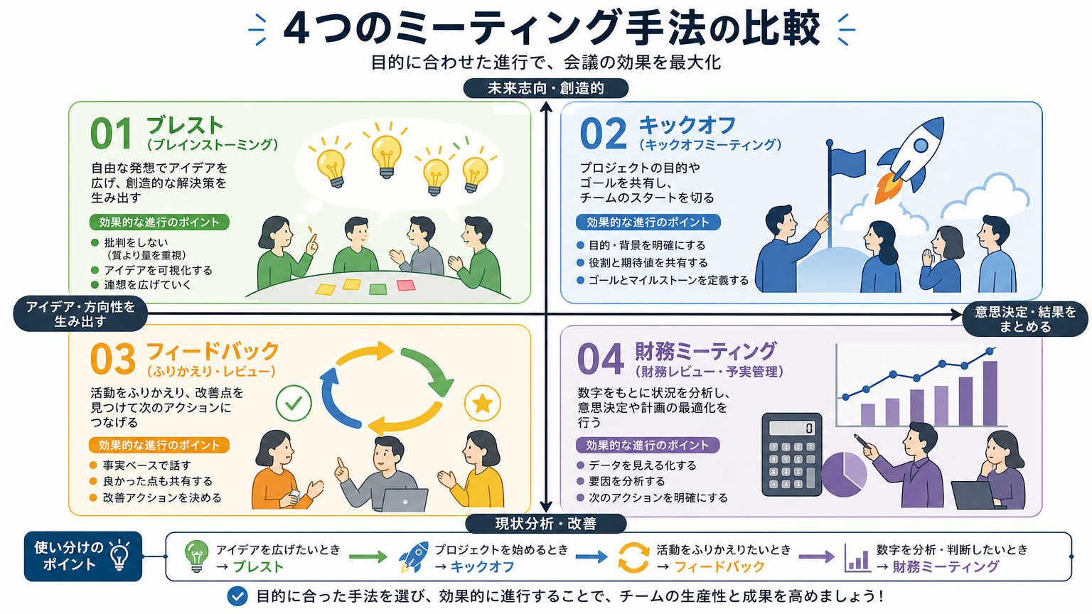 会議室の生産性向上に効果的なミーティング手法